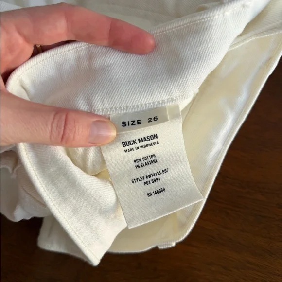 Buck Mason White Denim Rider Shorts - Picture 7 of 8